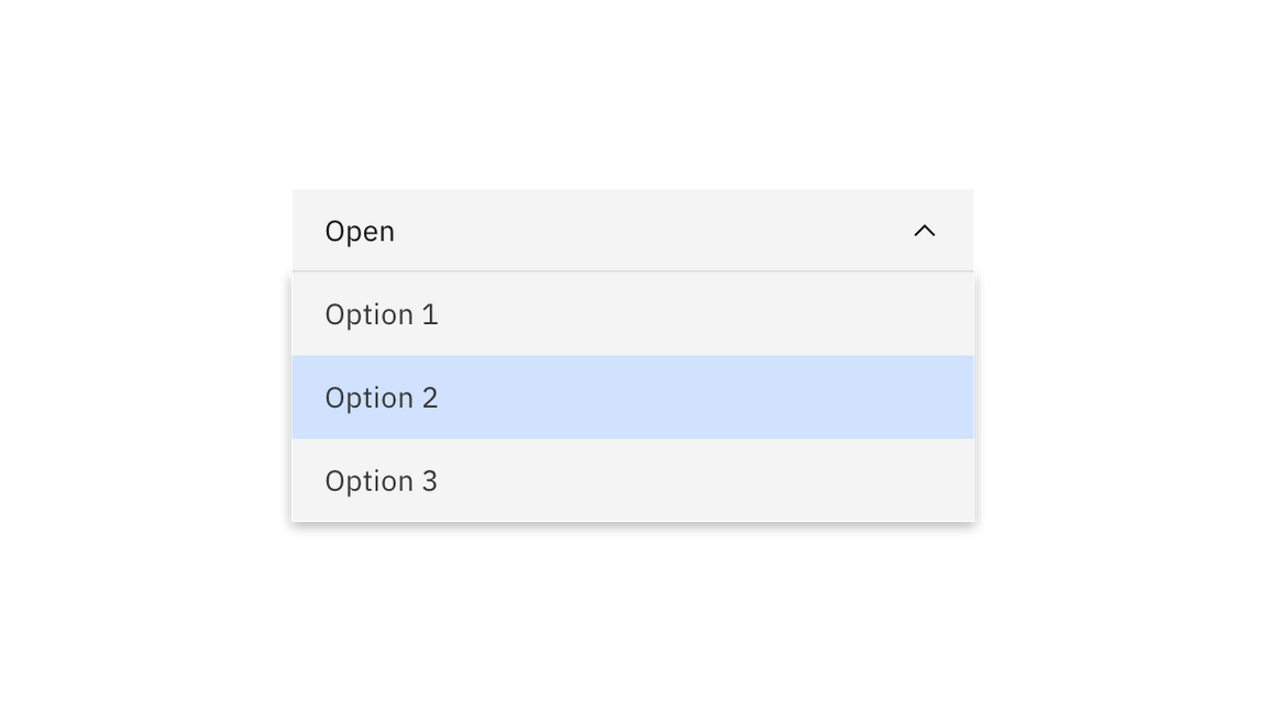 Dropdown menu option click target. Dropdown menu option click target.